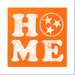 Home Tennessee Flag Orange Posters and Art